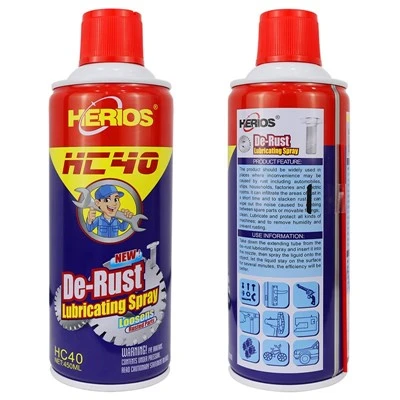 2024 New Design 450 Ml HERIOS Multi-Use Product Lubricant Aerosol Spray Straw Spray Lubricant Aerosol Rust Remover